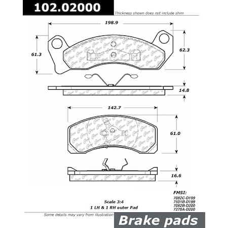 Centric Parts CTEK Brake Pads, 102.02000 102.02000